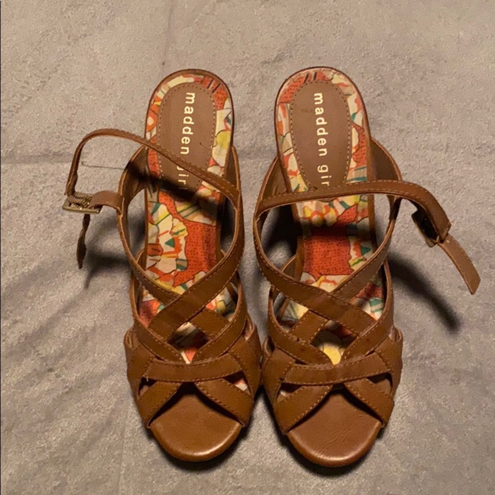 Brown wedges - madden girl size 7